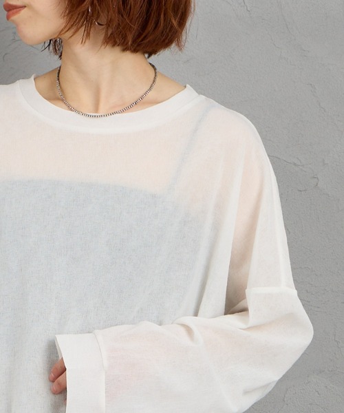 mizuiroind（ミズイロインド）の「[mizuiro ind/ミズイロインド] ワッシャーボイル ワイドプルオーバー（Tシャツ/カットソー・レディース・ブラック/オフホワイト・F）」の15枚目の写真