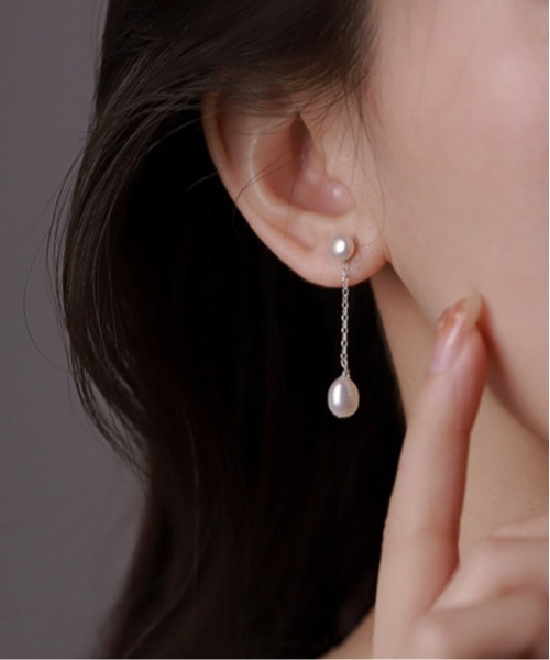F&D : ドロップパールピアス（ピアス（両耳用））｜Fun & Daily