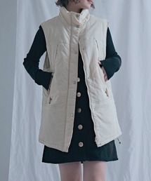 /Social GIRL/中綿 スタンドカラー ロングベスト