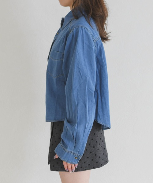 MISCH MASCH(ミッシュマッシュ)の「2026春夏新作 WEB限定 ベーシックデニムシャツ(シャツ/ブラウス・レディース・ネイビー/ブルー・フリ-)」の5枚目の写真