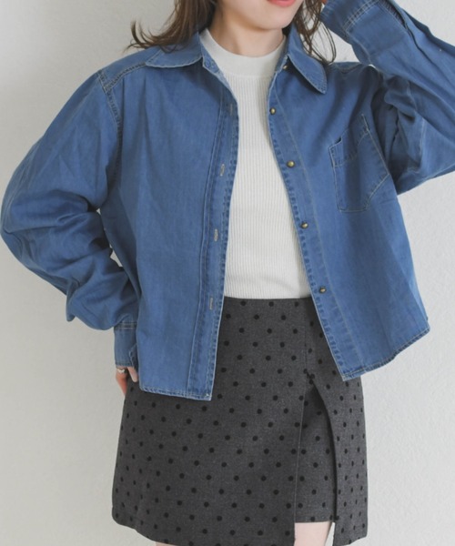 MISCH MASCH(ミッシュマッシュ)の「2026春夏新作 WEB限定 ベーシックデニムシャツ(シャツ/ブラウス・レディース・ネイビー/ブルー・フリ-)」の3枚目の写真