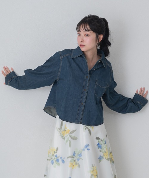 MISCH MASCH(ミッシュマッシュ)の「2026春夏新作 WEB限定 ベーシックデニムシャツ(シャツ/ブラウス・レディース・ネイビー/ブルー・フリ-)」の12枚目の写真