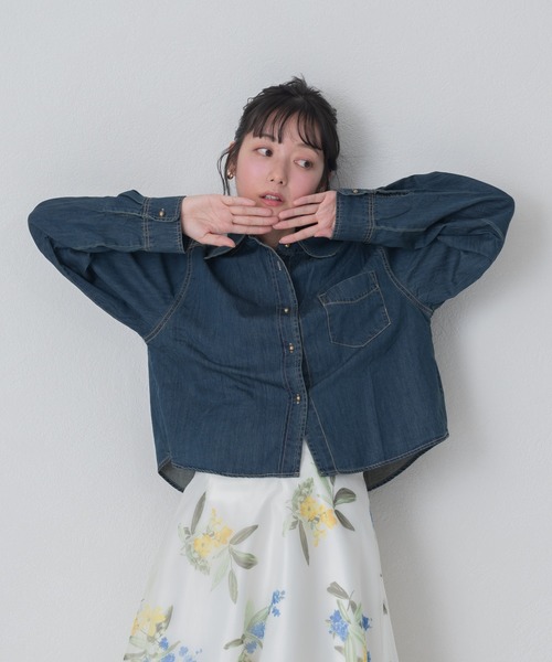 MISCH MASCH(ミッシュマッシュ)の「2026春夏新作 WEB限定 ベーシックデニムシャツ(シャツ/ブラウス・レディース・ネイビー/ブルー・フリ-)」の16枚目の写真