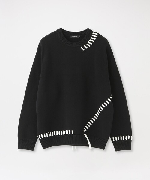 LOVELESS（ラブレス）の「ポイントスレッドプルオーバー（ニット/セーター・メンズ・ベージュ系その他5/ブラック/オフホワイト/ネイビー・L/M）」の2枚目の写真