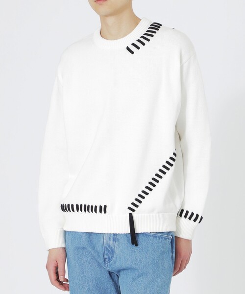 LOVELESS（ラブレス）の「ポイントスレッドプルオーバー（ニット/セーター・メンズ・ベージュ系その他5/ブラック/オフホワイト/ネイビー・L/M）」の5枚目の写真