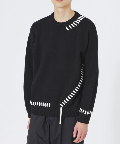 LOVELESS（ラブレス）の「ポイントスレッドプルオーバー（ニット/セーター・メンズ・ベージュ系その他5/ブラック/オフホワイト/ネイビー・L/M）」の6枚目の写真