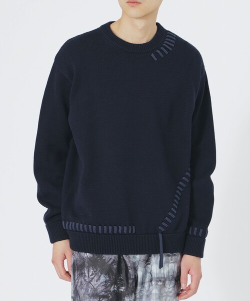 LOVELESS（ラブレス）の「ポイントスレッドプルオーバー（ニット/セーター・メンズ・ベージュ系その他5/ブラック/オフホワイト/ネイビー・L/M）」の7枚目の写真