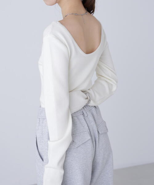 FREE'S MART（フリーズマート）の「【MFM】バックオープンニット（ニット/セーター・レディース・ブラック/イエロー/ホワイト・FREE）」の2枚目の写真