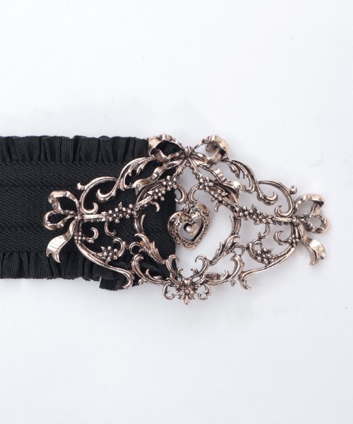 axes femme POETIQUE（アクシーズファムポエティック）の「ハートチャームフリルベルト（ベルト・レディース・ピンク/アンティークゴールド・FREE）」の9枚目の写真