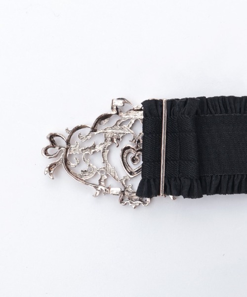 axes femme POETIQUE（アクシーズファムポエティック）の「ハートチャームフリルベルト（ベルト・レディース・ピンク/アンティークゴールド・FREE）」の10枚目の写真