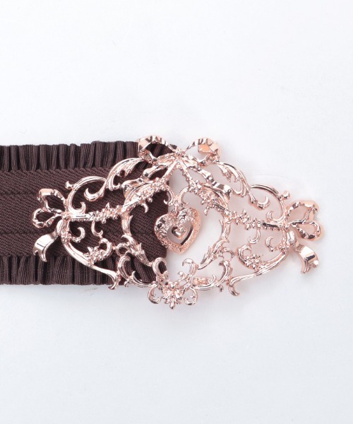 axes femme POETIQUE（アクシーズファムポエティック）の「ハートチャームフリルベルト（ベルト・レディース・ピンク/アンティークゴールド・FREE）」の15枚目の写真