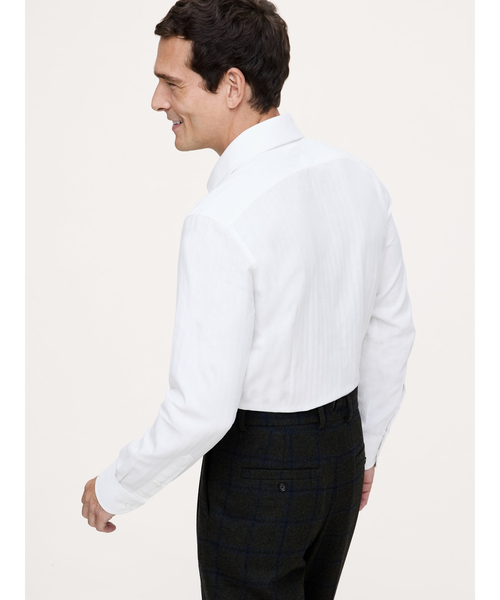 Banana Republic（バナナリパブリック）の「スリムフィット コットンカシミヤ ドレスシャツ（シャツ/ブラウス・メンズ・ホワイト/ライトブルー・L/M/XL/S）」の3枚目の写真