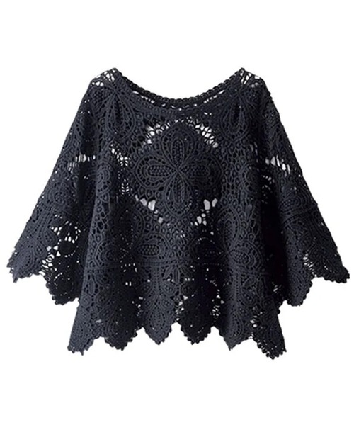BELLUNA PLUS(ベルーナ)の「クロシェ編みプルオーバー(ニット/セーター・レディース・アイボリー/ブラック・XL/2XL/M/L)」の11枚目の写真
