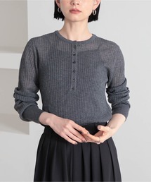 for c（フォーシー）の「ヘンリーネックシアーニット【サスティナブル】（ニット/セーター）」