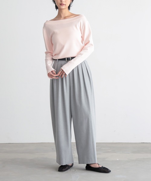 for/c(フォーシー)の「ヘンリーネックシアーニット【サスティナブル】(ニット/セーター・レディース・ブラック/オフホワイト/チャコールグレー/ピンク・L/LL/M)」の10枚目の写真