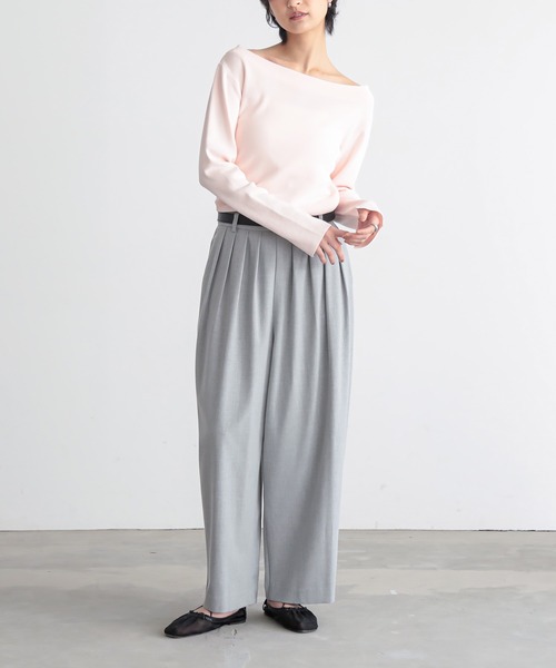 for/c(フォーシー)の「ヘンリーネックシアーニット【サスティナブル】(ニット/セーター・レディース・ブラック/オフホワイト/チャコールグレー/ピンク・L/LL/M)」の11枚目の写真