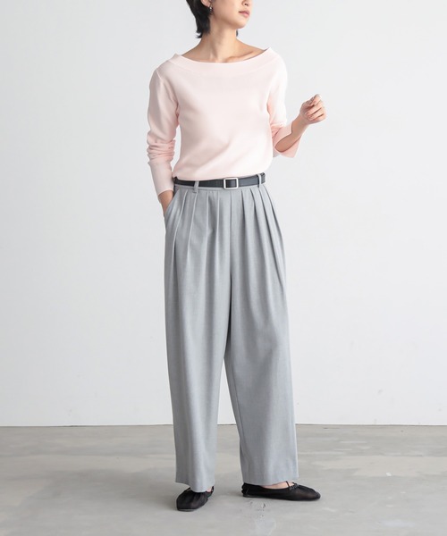 for/c(フォーシー)の「ヘンリーネックシアーニット【サスティナブル】(ニット/セーター・レディース・ブラック/オフホワイト/チャコールグレー/ピンク・L/LL/M)」の14枚目の写真
