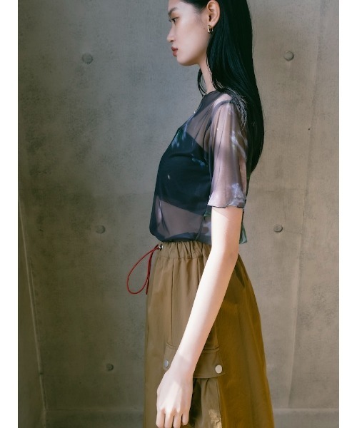 sahara（サハラ）の「Draw Cord Cargo Skirt（スカート・レディース・グレー/ブラック/黄土色系・FREE）」の9枚目の写真
