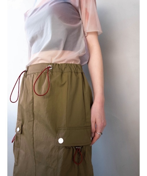 sahara（サハラ）の「Draw Cord Cargo Skirt（スカート・レディース・グレー/ブラック/黄土色系・FREE）」の17枚目の写真