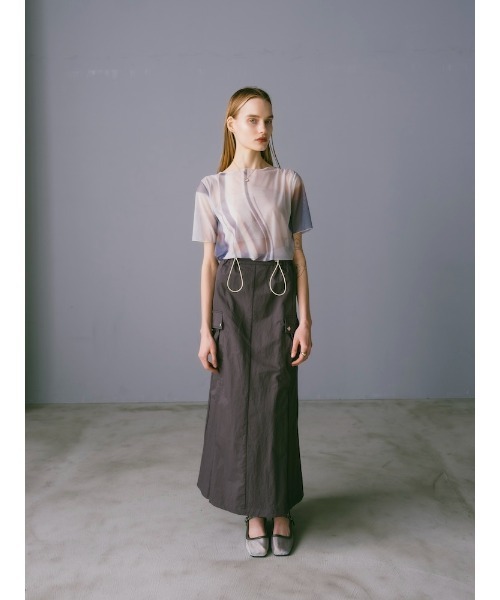 sahara（サハラ）の「Draw Cord Cargo Skirt（スカート・レディース・グレー/ブラック/黄土色系・FREE）」の22枚目の写真