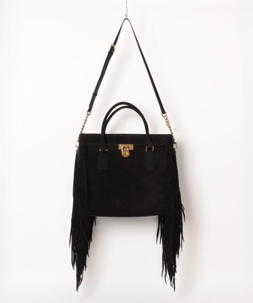 MICHAEL KORS(マイケルコース)の「HAMILTON MODERNE フリンジ スエード サッチェル ラージ(ハンドバッグ・レディース・ブラック・FREE)」の1枚目の写真