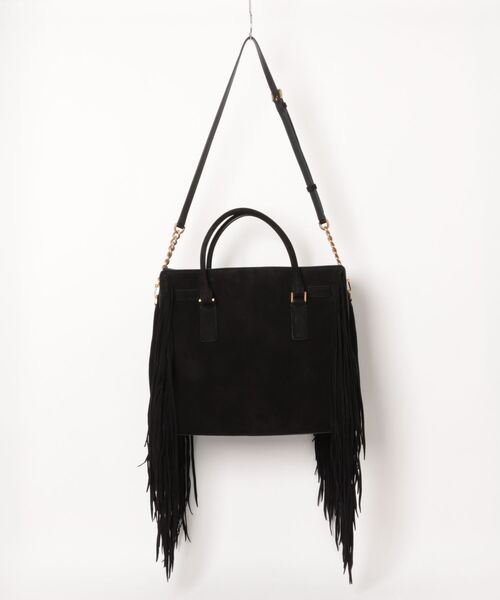 MICHAEL KORS(マイケルコース)の「HAMILTON MODERNE フリンジ スエード サッチェル ラージ(ハンドバッグ・レディース・ブラック・FREE)」の2枚目の写真