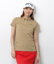 【PING APPAREL】ストライプジャカード半袖ポロシャツ