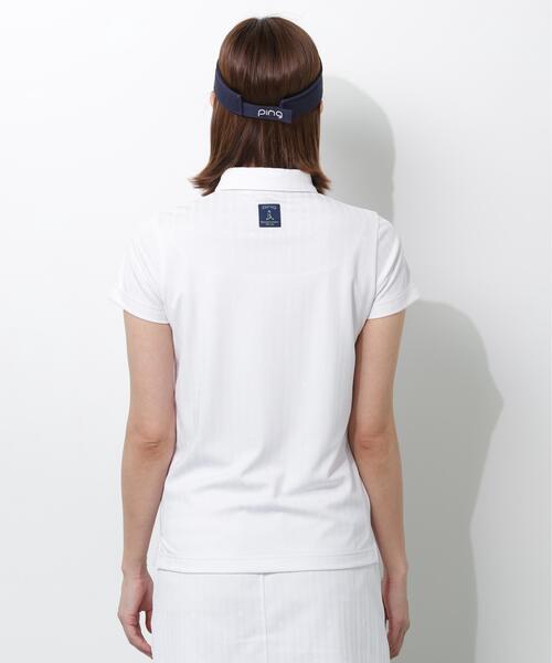 PING(ピン)の「【PING APPAREL】ストライプジャカード半袖ポロシャツ(ポロシャツ・レディース・レッド/ホワイト/ネイビー/ベージュ・S/LL/L/M)」の5枚目の写真