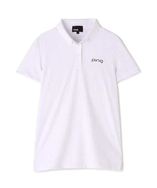 PING(ピン)の「【PING APPAREL】ストライプジャカード半袖ポロシャツ(ポロシャツ・レディース・レッド/ホワイト/ネイビー/ベージュ・S/LL/L/M)」の7枚目の写真
