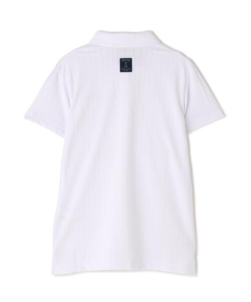 PING(ピン)の「【PING APPAREL】ストライプジャカード半袖ポロシャツ(ポロシャツ・レディース・レッド/ホワイト/ネイビー/ベージュ・S/LL/L/M)」の8枚目の写真