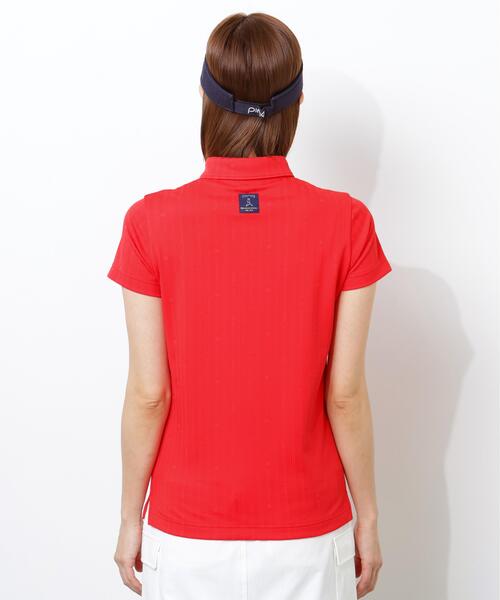 PING(ピン)の「【PING APPAREL】ストライプジャカード半袖ポロシャツ(ポロシャツ・レディース・レッド/ホワイト/ネイビー/ベージュ・S/LL/L/M)」の19枚目の写真
