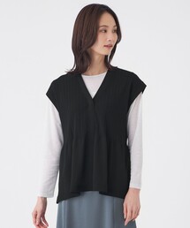 【ウォッシャブル】SET-UP KNITジレ