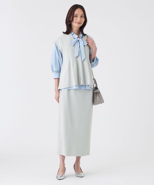 TRANS WORK(トランスワーク)の「【ウォッシャブル】SET-UP KNITジレ(ベスト・レディース・グレー系その他/ブラック・38/40)」の3枚目の写真