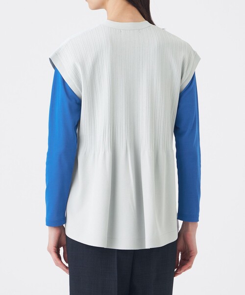 TRANS WORK(トランスワーク)の「【ウォッシャブル】SET-UP KNITジレ(ベスト・レディース・グレー系その他/ブラック・38/40)」の7枚目の写真
