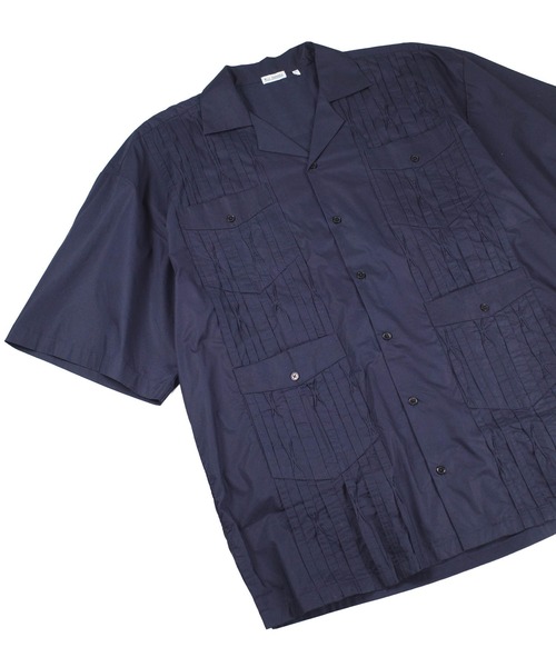 WILLY CHAVARRIA（ウィリーチャバリア）の「【SE1】【WILLY CHAVARRIA/ウィリーチャバリア】 DRESS PLEATED SHIRT BSP100（シャツ/ブラウス・メンズ・グレー/ダークネイビー・L/M）」の2枚目の写真