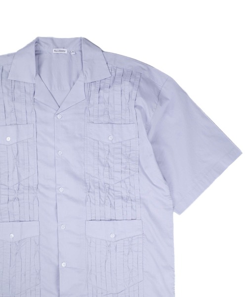 WILLY CHAVARRIA（ウィリーチャバリア）の「【SE1】【WILLY CHAVARRIA/ウィリーチャバリア】 DRESS PLEATED SHIRT BSP100（シャツ/ブラウス・メンズ・グレー/ダークネイビー・L/M）」の4枚目の写真