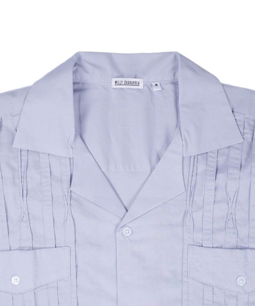 WILLY CHAVARRIA（ウィリーチャバリア）の「【SE1】【WILLY CHAVARRIA/ウィリーチャバリア】 DRESS PLEATED SHIRT BSP100（シャツ/ブラウス・メンズ・グレー/ダークネイビー・L/M）」の5枚目の写真