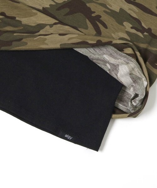 algy（アルジー）の「ラインストーンロゴレイヤード風Tシャツ（アンサンブル・キッズ・グレー/オフホワイト/カーキ・130/140/150/160）」の8枚目の写真