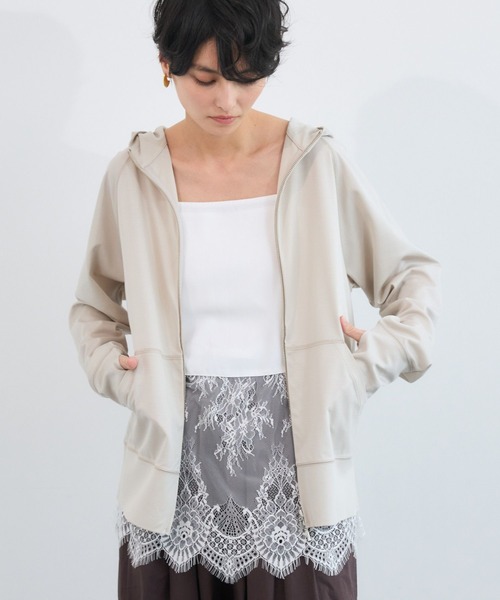 BARNYARDSTORM(バンヤードストーム)の「BARNYARDSTORM / UVカットCOOLタッチパーカー【UVカット / 接触冷感】JAPAN FABRIC(パーカー・レディース・チャコールグレー/ライトブラウン/ホワイト/ブラック/グレー系その他・L/M/S)」の1枚目の写真