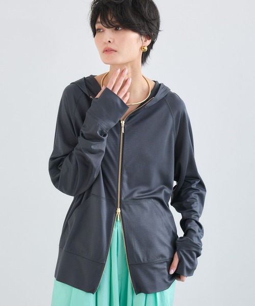 BARNYARDSTORM(バンヤードストーム)の「BARNYARDSTORM / UVカットCOOLタッチパーカー【UVカット / 接触冷感】JAPAN FABRIC(パーカー・レディース・チャコールグレー/ライトブラウン/ホワイト/ブラック/グレー系その他・L/M/S)」の4枚目の写真