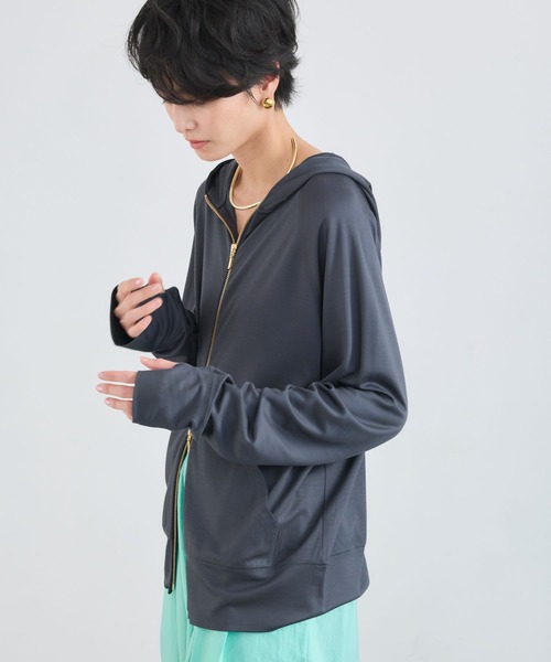 BARNYARDSTORM(バンヤードストーム)の「BARNYARDSTORM / UVカットCOOLタッチパーカー【UVカット / 接触冷感】JAPAN FABRIC(パーカー・レディース・チャコールグレー/ライトブラウン/ホワイト/ブラック/グレー系その他・L/M/S)」の15枚目の写真