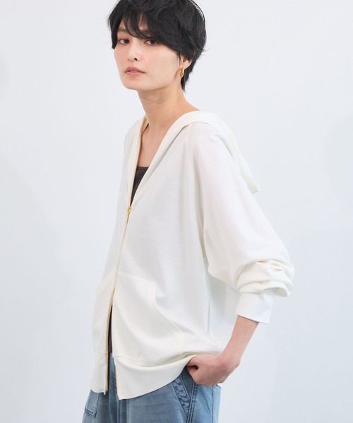 BARNYARDSTORM(バンヤードストーム)の「BARNYARDSTORM / UVカットCOOLタッチパーカー【UVカット / 接触冷感】JAPAN FABRIC(パーカー・レディース・チャコールグレー/ライトブラウン/ホワイト/ブラック/グレー系その他・L/M/S)」の12枚目の写真