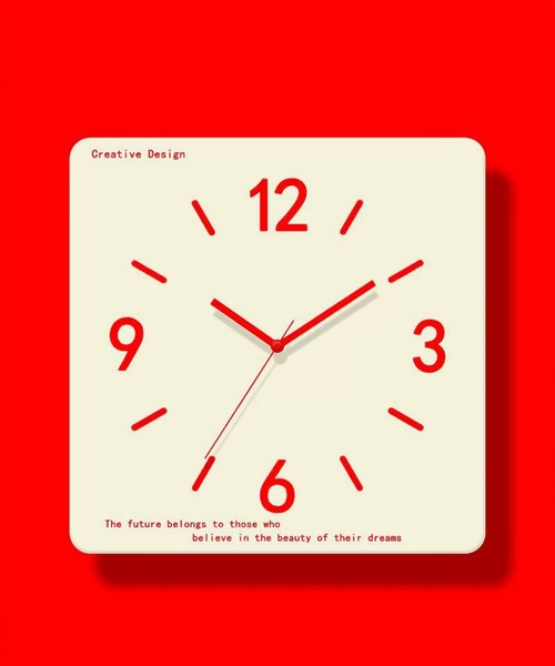 IRADOWL（アイラドール）の「【アイラドール room】スクエア壁掛けカラー時計（掛け時計・レディース・ブルー/ブラック/グリーン/レッド・FREE）」の4枚目の写真