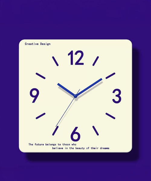 IRADOWL（アイラドール）の「【アイラドール room】スクエア壁掛けカラー時計（掛け時計・レディース・ブルー/ブラック/グリーン/レッド・FREE）」の3枚目の写真