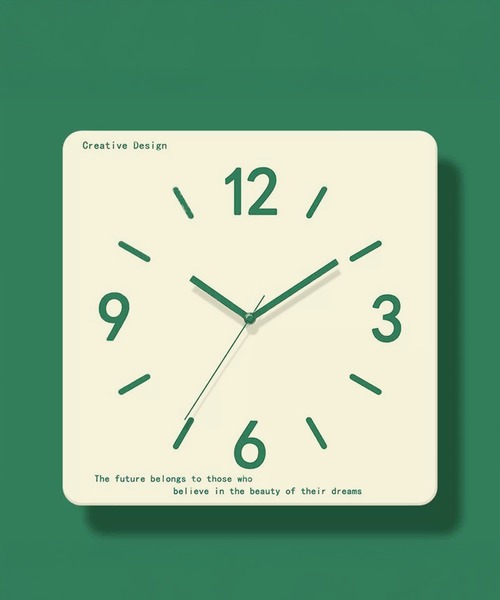 IRADOWL（アイラドール）の「【アイラドール room】スクエア壁掛けカラー時計（掛け時計・レディース・ブルー/ブラック/グリーン/レッド・FREE）」の2枚目の写真