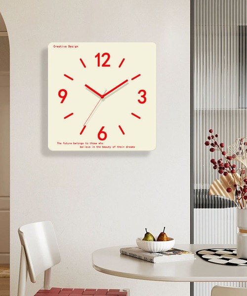 IRADOWL（アイラドール）の「【アイラドール room】スクエア壁掛けカラー時計（掛け時計・レディース・ブルー/ブラック/グリーン/レッド・FREE）」の9枚目の写真