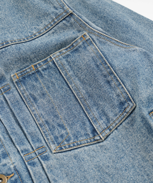 FRIZMWORKS(フリズムワークス)の「WASHED DENIM TRUCKER JACKET _ BLUE(デニムジャケット・メンズ・その他・SMALL/MEDIUM/LARGE/X-LARGE)」の5枚目の写真