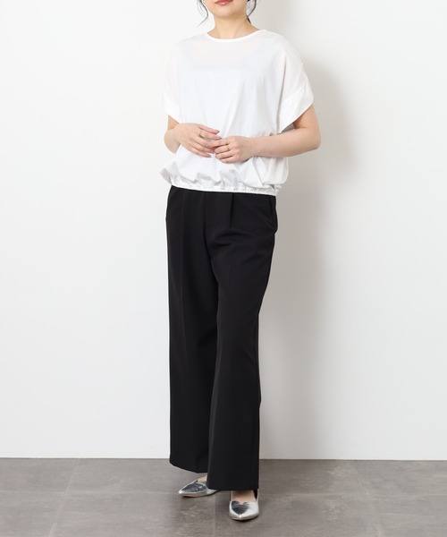 EGLANTINE（エグランティーヌ）の「EGLANTINE コクーンシルエットギャザーカットソー（Tシャツ/カットソー・レディース・オフホワイト/ブラック/ネイビー/ベージュ・40）」の11枚目の写真