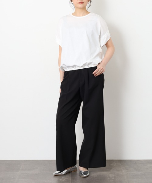 EGLANTINE（エグランティーヌ）の「EGLANTINE コクーンシルエットギャザーカットソー（Tシャツ/カットソー・レディース・オフホワイト/ブラック/ネイビー/ベージュ・40）」の12枚目の写真