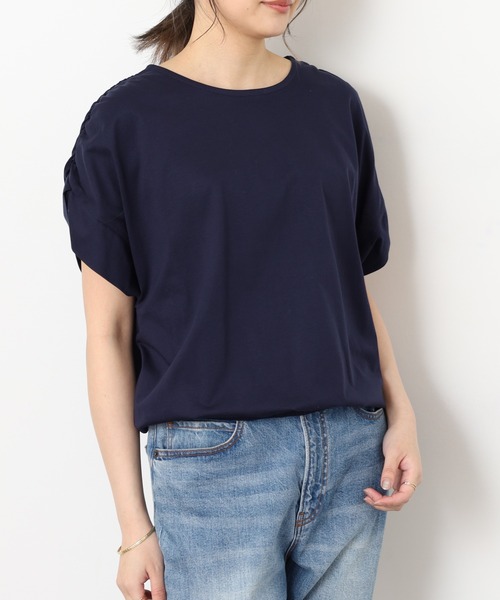 EGLANTINE（エグランティーヌ）の「EGLANTINE コクーンシルエットギャザーカットソー（Tシャツ/カットソー・レディース・オフホワイト/ブラック/ネイビー/ベージュ・40）」の22枚目の写真